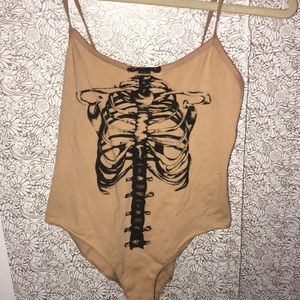 Skeleton print bodysuit